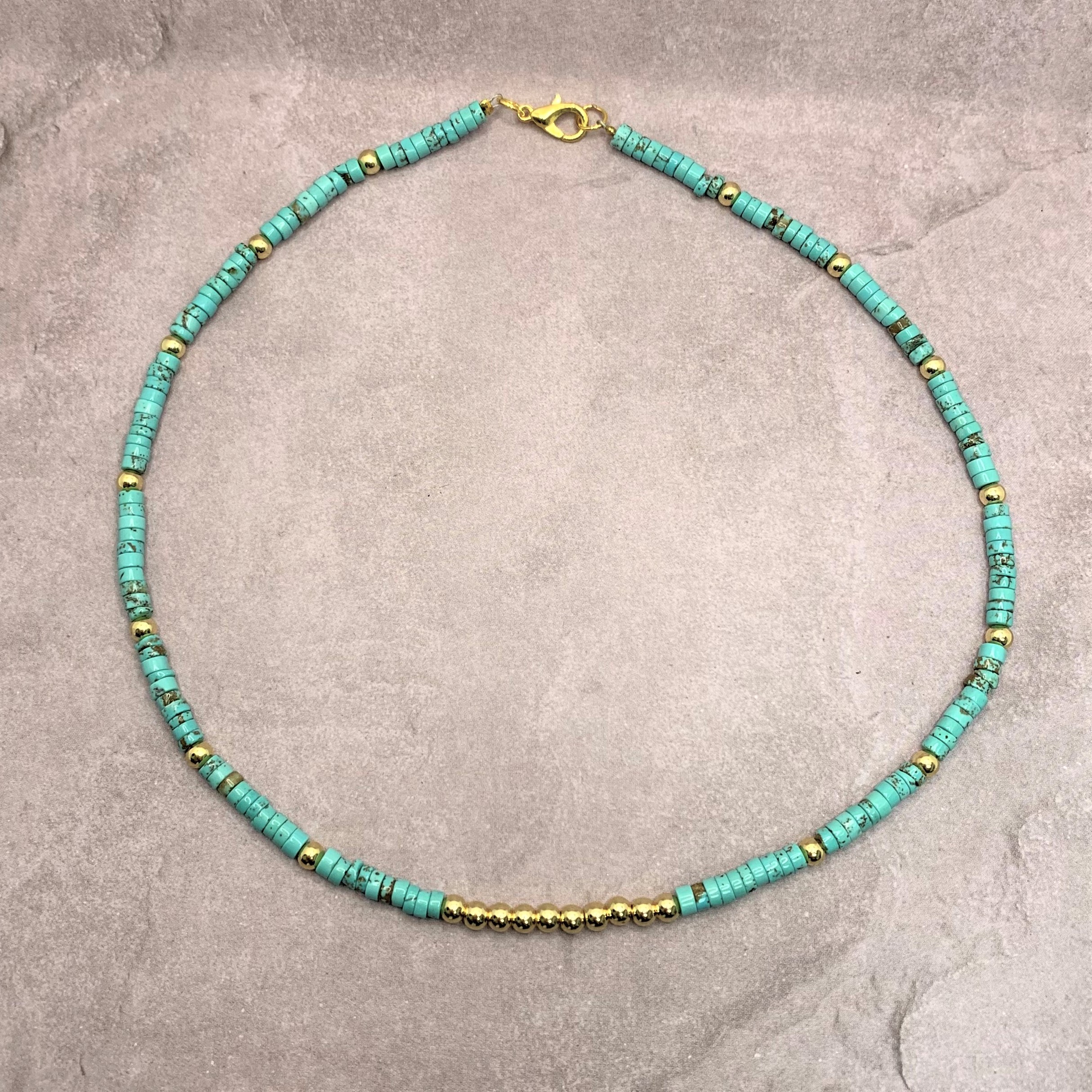 Turquoise & Gold 2 Beaded Chain – Da Vinci Collections